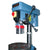 Oliver 14-inch floor model drill press with blue head and black base on white background.