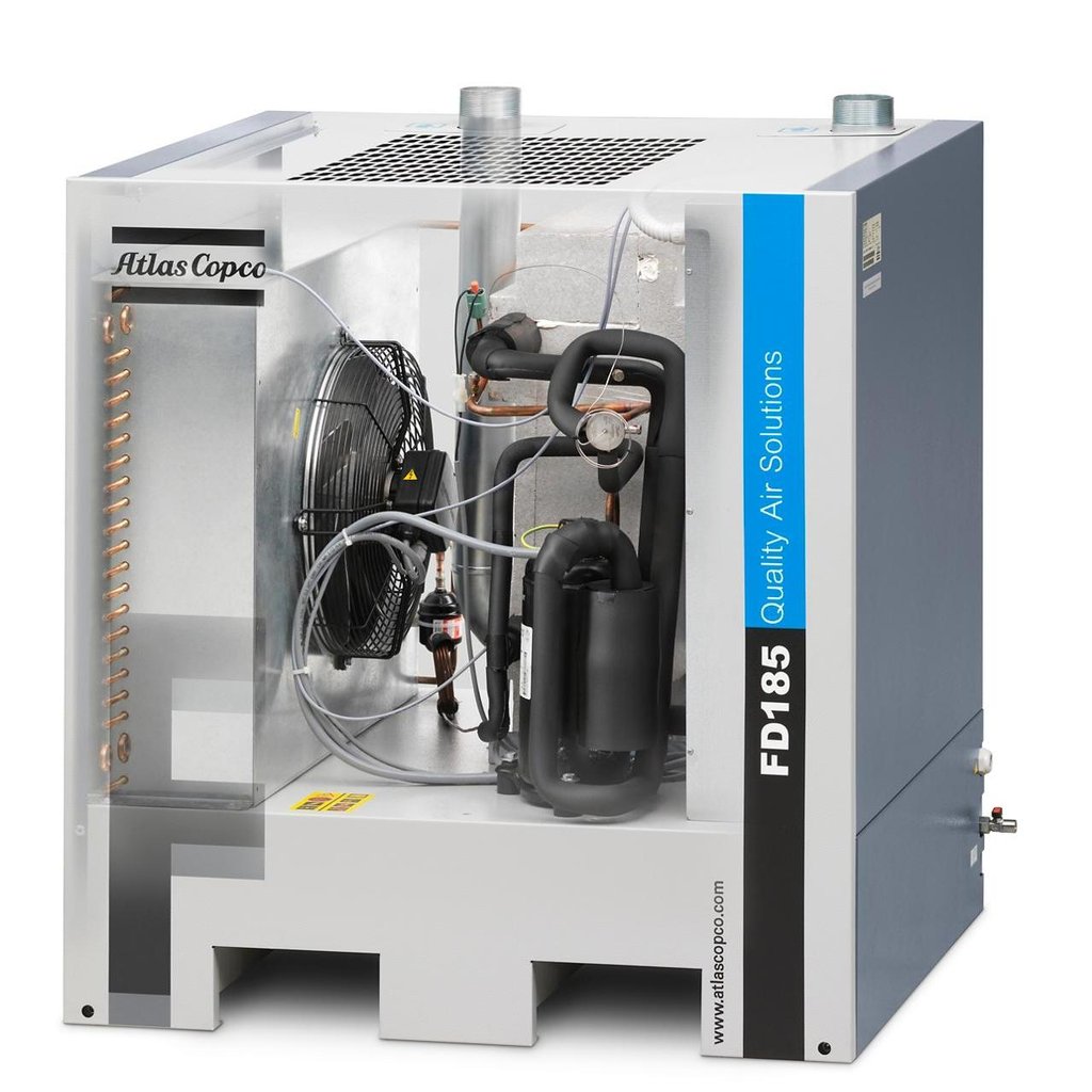 Atlas Copco FD 5 refrigerated air dryer for industrial use.