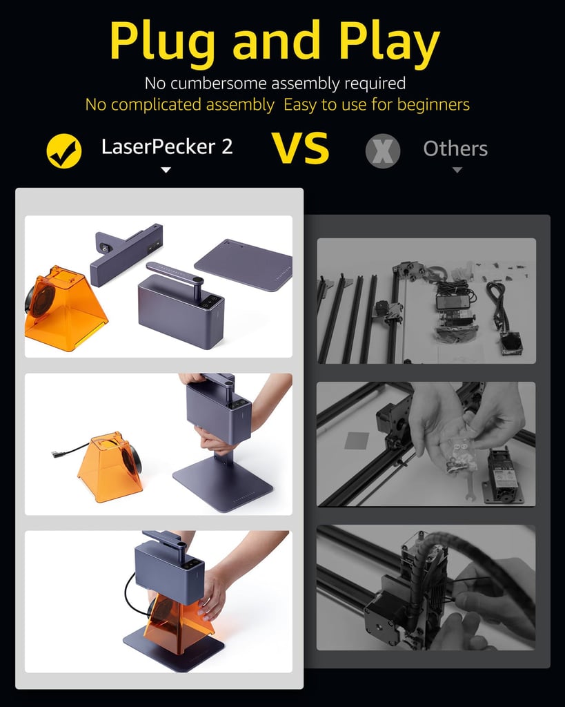 LaserPecker 2 Basic vs Other Engravers comparison chart.