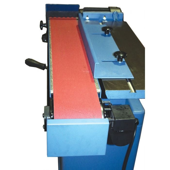 Oliver 6x89 Oscillating Edge Sander, 1.5HP, blue, with red sanding belt and controls.