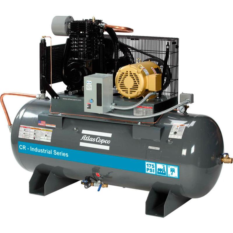 Atlas Copco CR5 Industrial Air Compressor on white background.