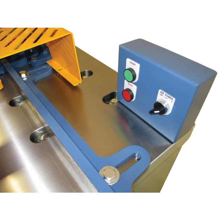 Oliver 14 Cut-Off Saw 7.5HP control panel on machine base.