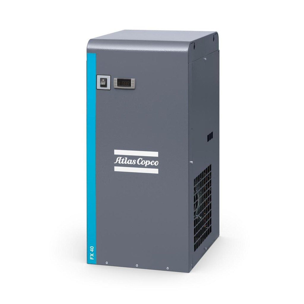 Atlas Copco FX HT25 high-temperature air dryer, ACUL 115V1PH60 model, on white background.