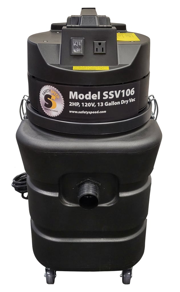 Safety Speed SSV106 Dry Vac, 2HP 115V, 13 Gallon Capacity, Automated Vacuum
