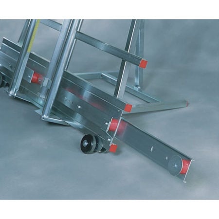 Safety Speed H6 Panel Saw close-up on floor stand and wheels.