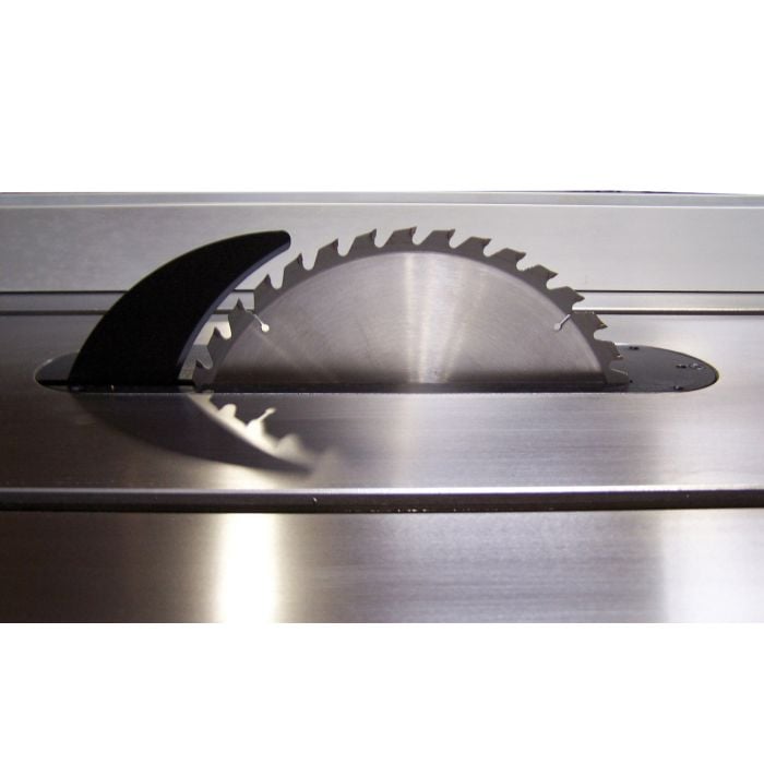Oliver 10 Heavy Duty Table Saw blade close-up with 52 rail.