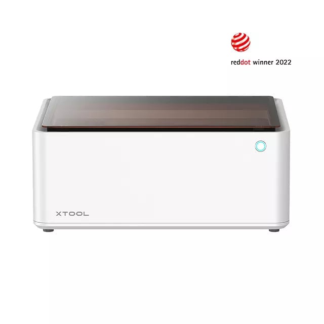 xTool M1 laser cutter and engraver, Red Dot winner 2022, on white background.