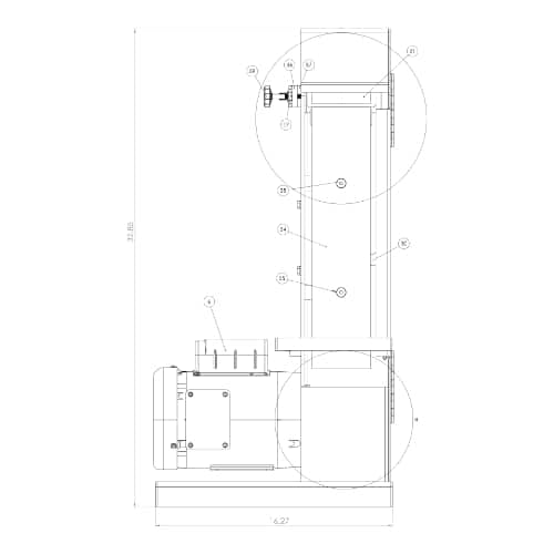 Kalamazoo Industries S460D vertical benchtop belt sander schematic.