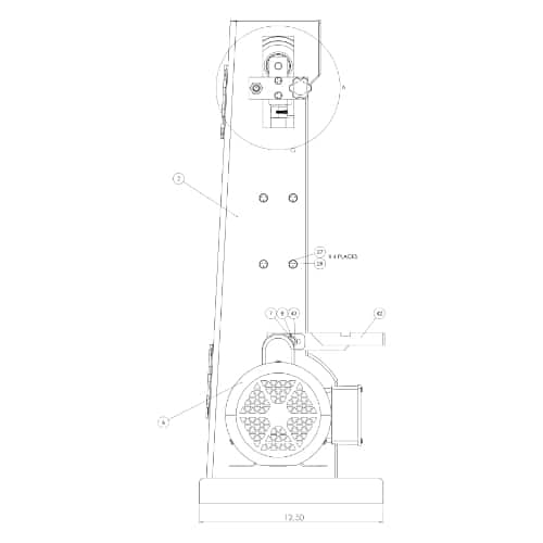 Kalamazoo Industries S460D Vertical Bench Top Belt Sander diagram.