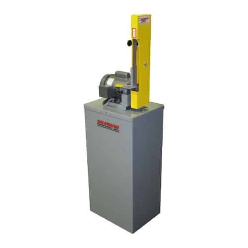 Kalamazoo 1SMV 1x42 belt sander with vacuum base for efficient dust management.